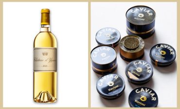Accord Met vin - Caviar avec une bouteille de Château Yquem blanc